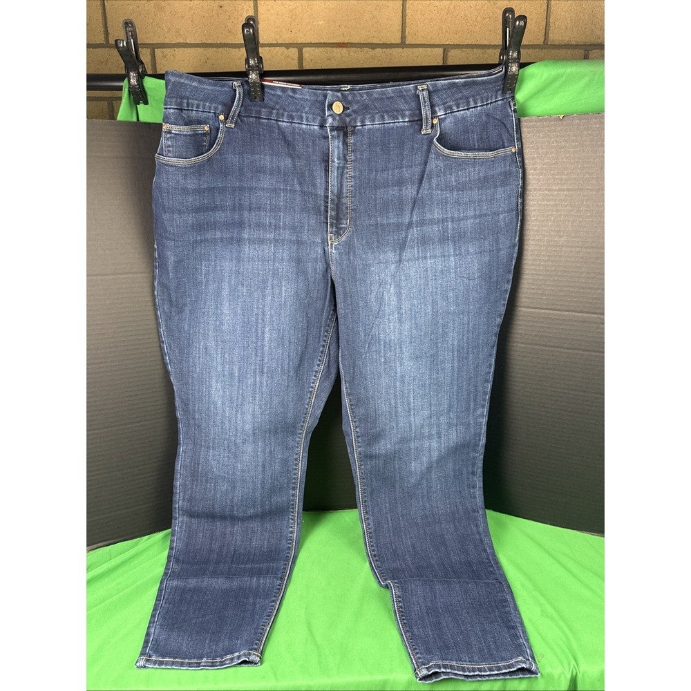 Seven7 Women Plus Tummyless Skinny Jean 18W Mulan Dark Wash High Rise Denim